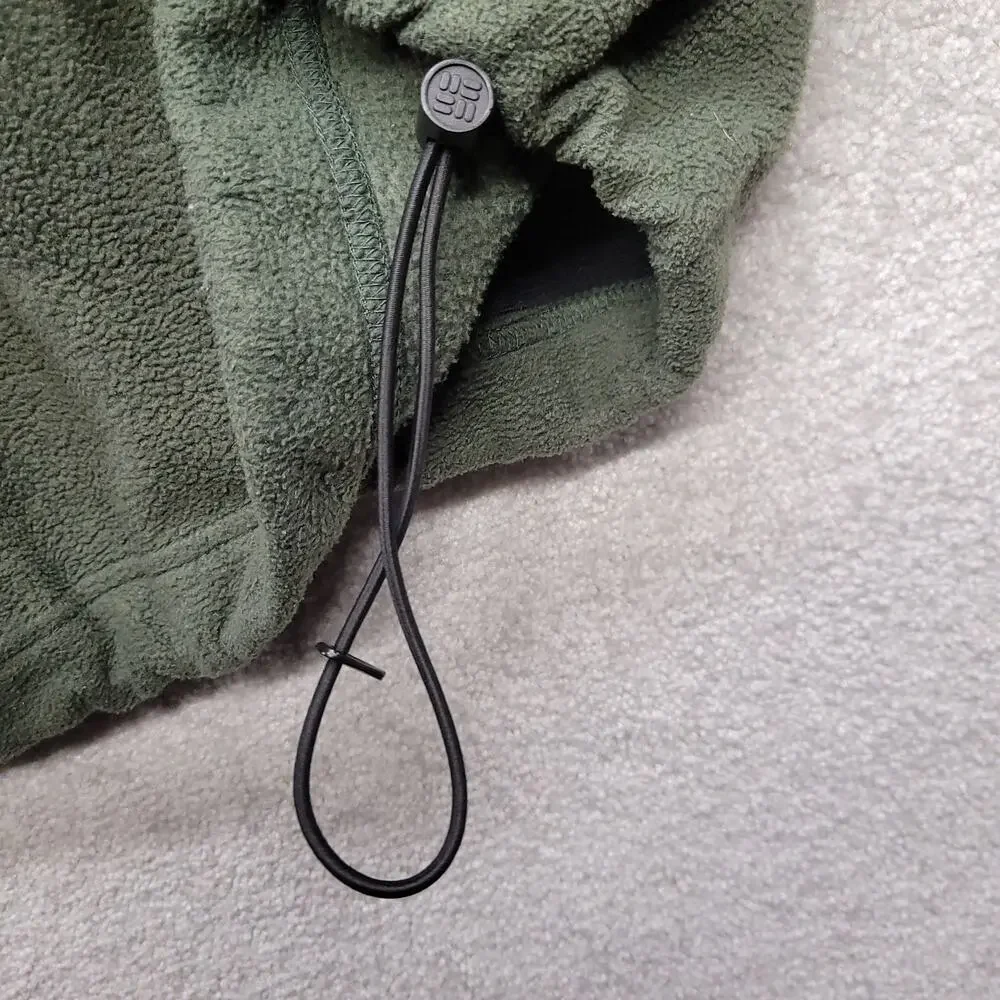 Columbia Fleece Jacket Men's Large Olive Green Full Zip Outdoor Hiking Coat